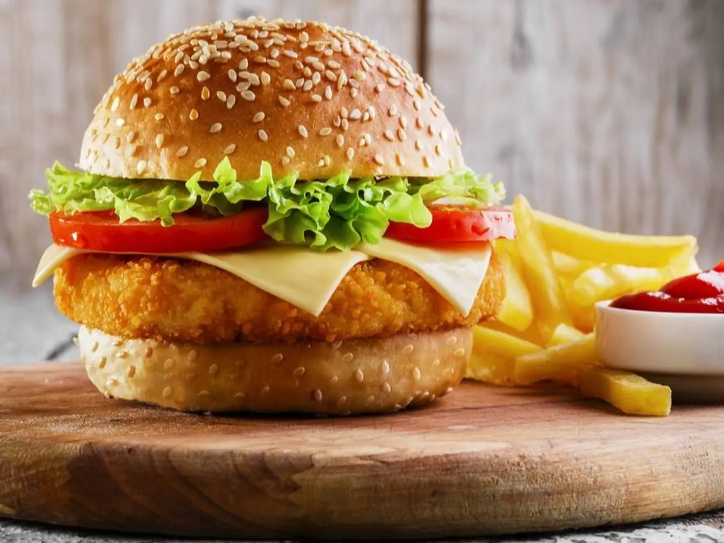 برجر الدجاج المقلي المقرمش