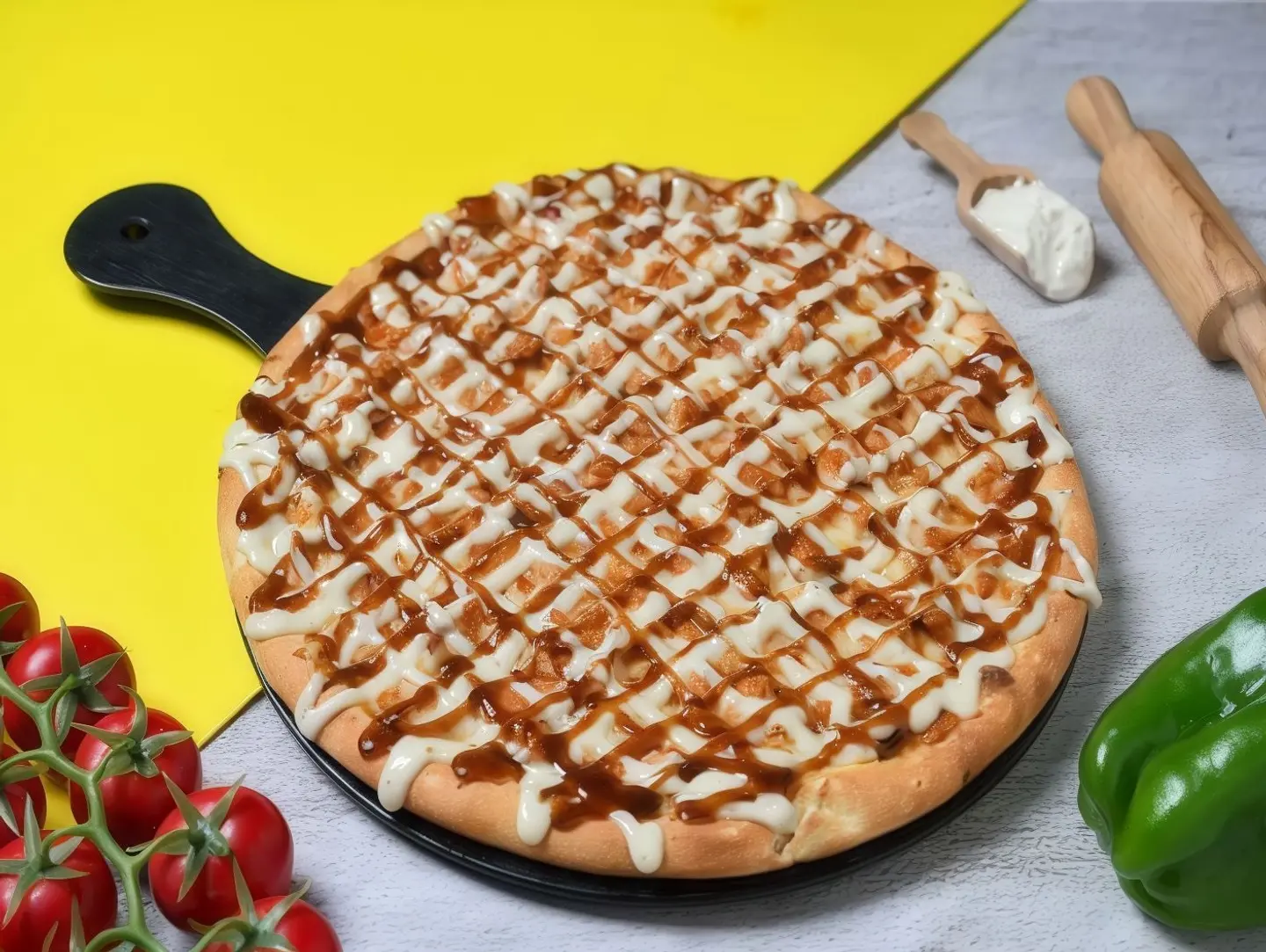 Chicken Pizza With Ranch And Barbecue