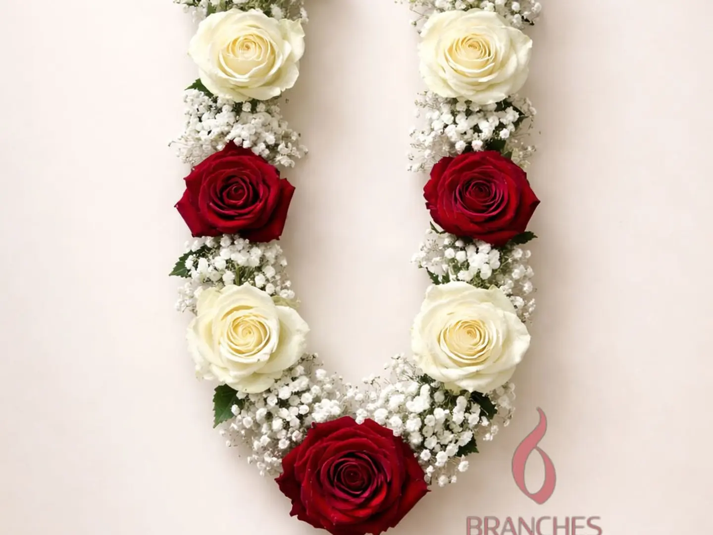 ٠٨٤ - عقد ورد أحمر ابيض