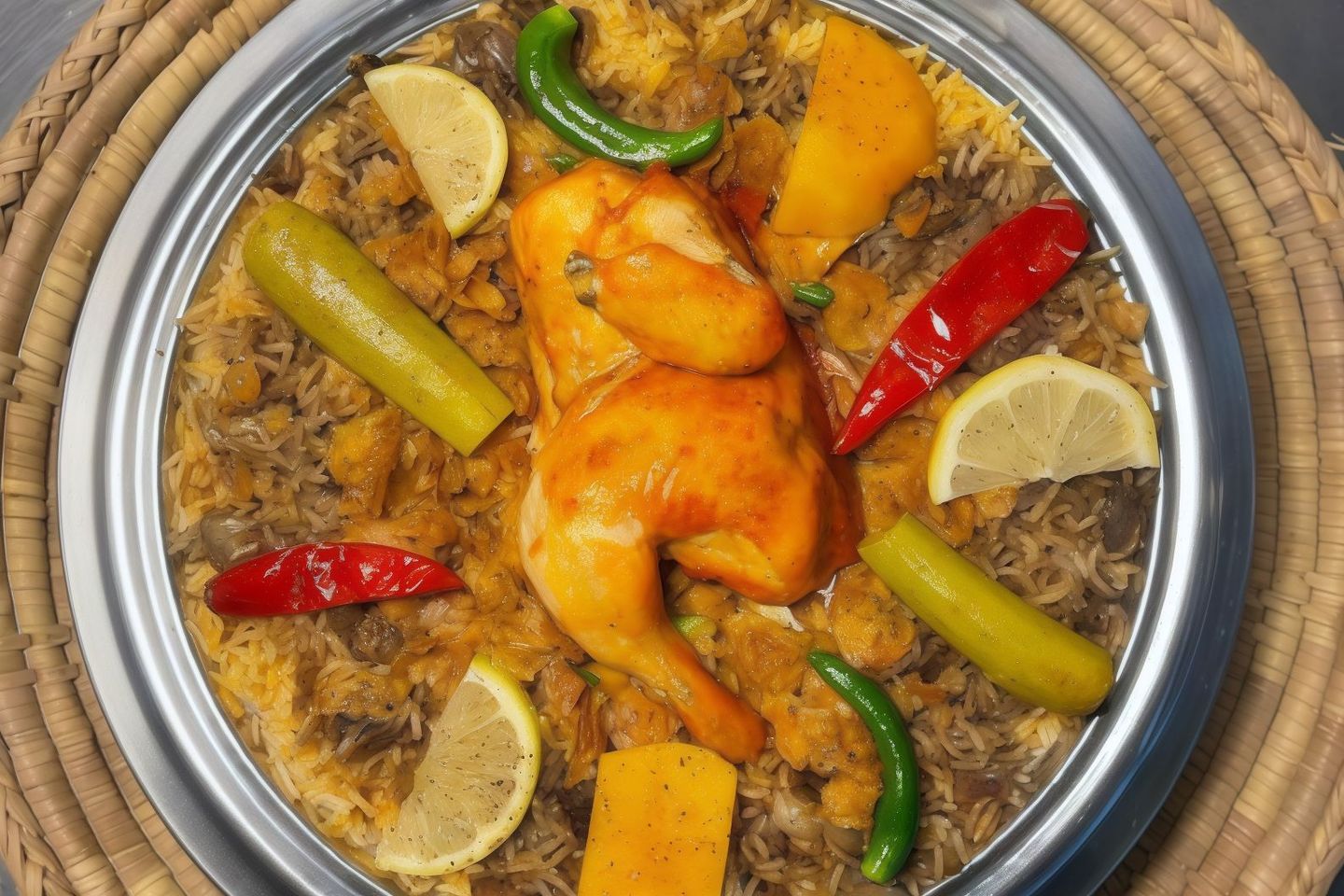 نصف  دجاجه  مندي مع الارز  - بشاور
