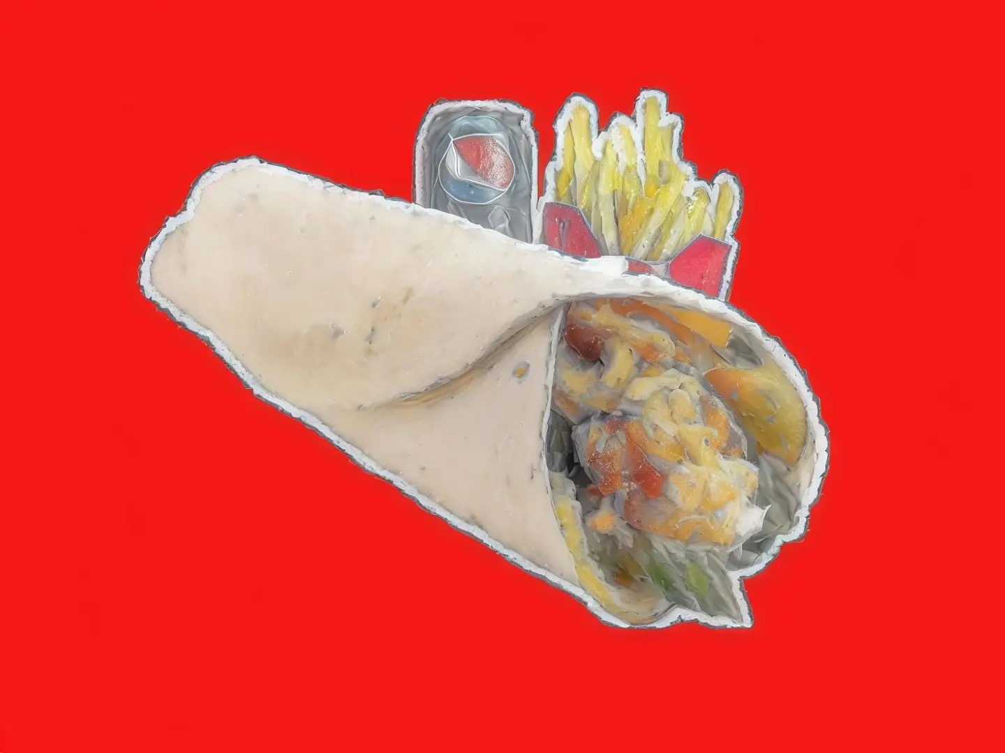 وجبة زنجر خبز تورتيلا