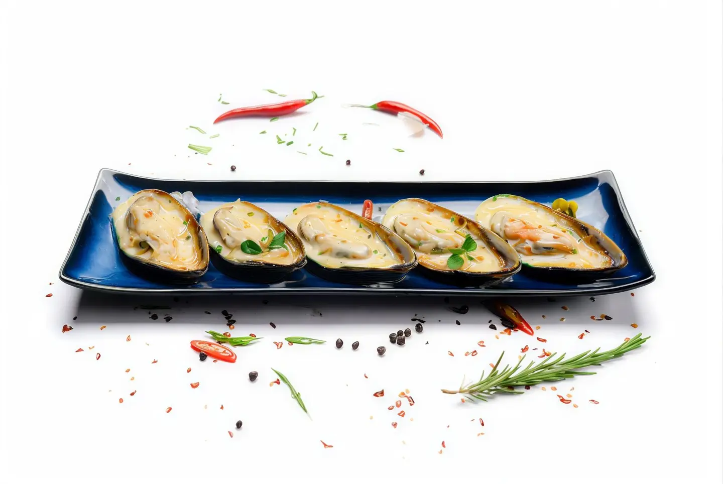 بلح البحر بالكريمة والجبنة