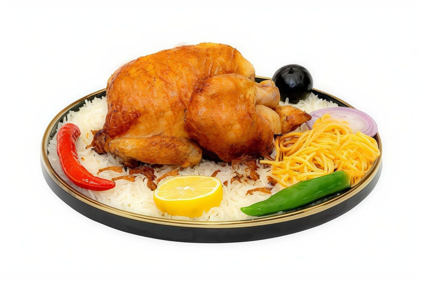 ربع دجاج شواية - رز شعبي