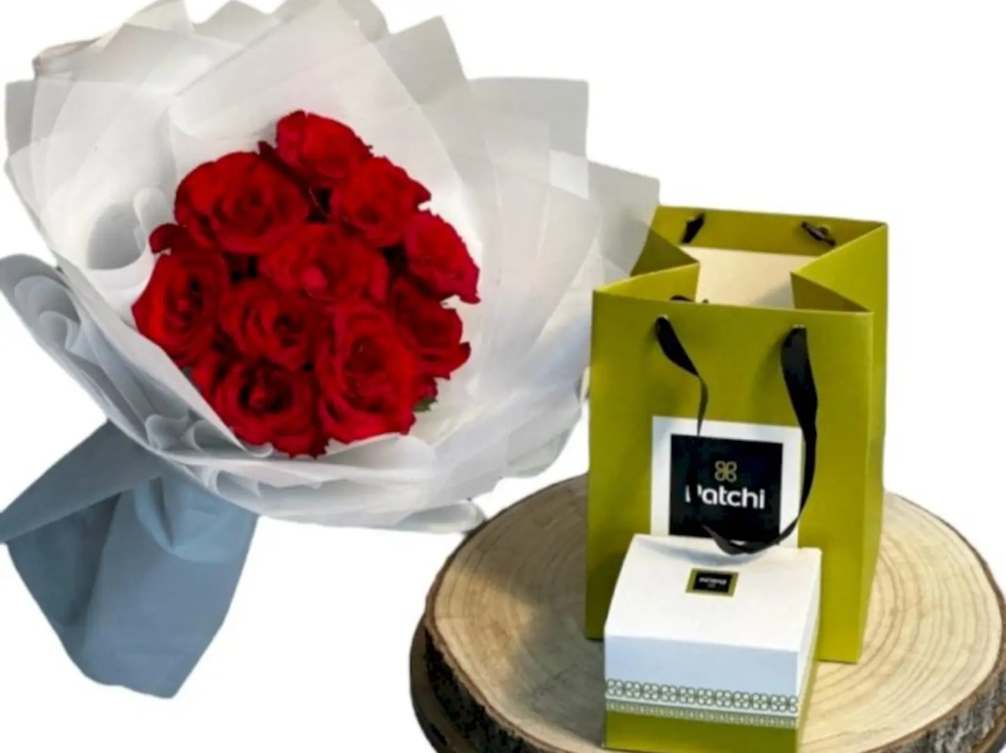 Red Flower Bouquet With Chocolate