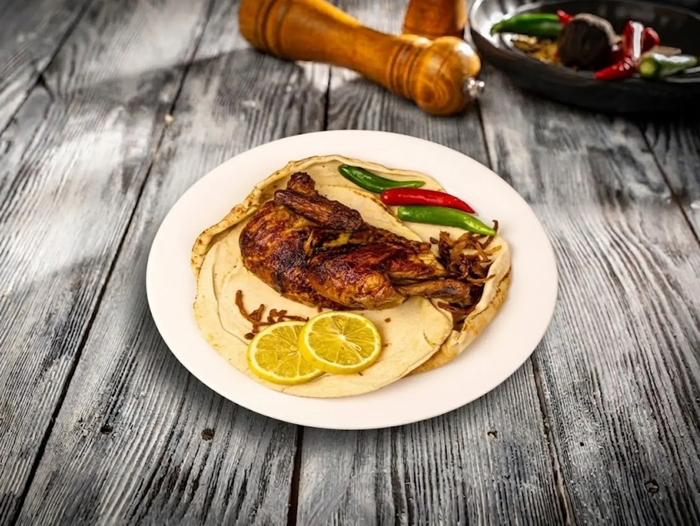 نصف دجاج شواية سادة