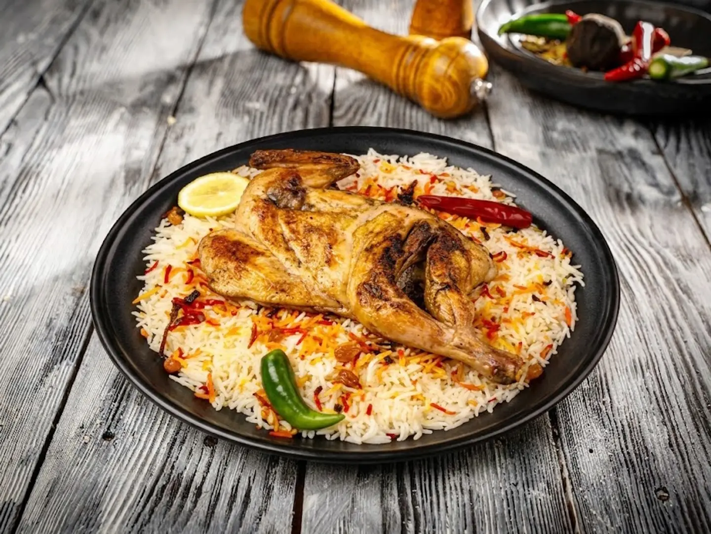 نصف دجاج مظبي رز مثلوثة بشاور - نصف دجاج مظبي رز مثلوثة بشاور-نصف