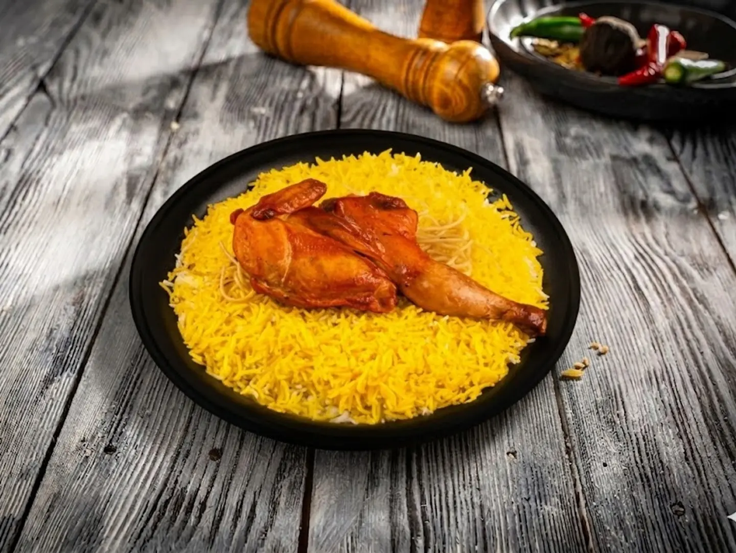 نصف دجاج مندي ارز مندي