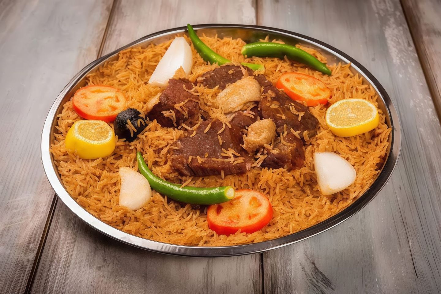 لحم حاشي أرز أحمر