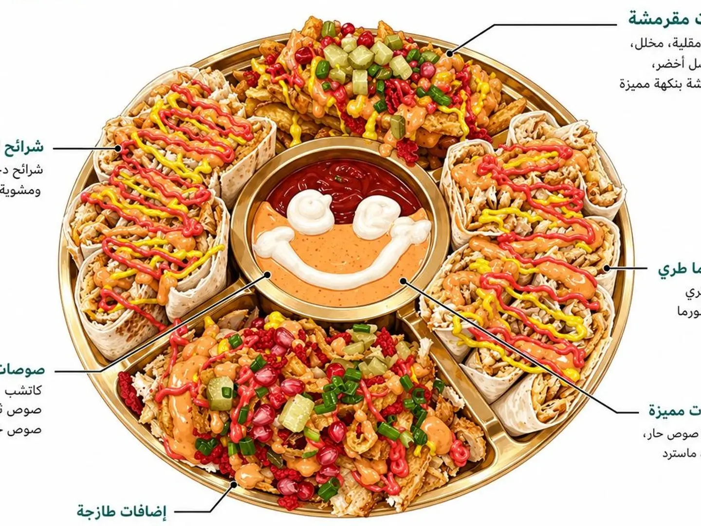 طبق شاورما عائلي