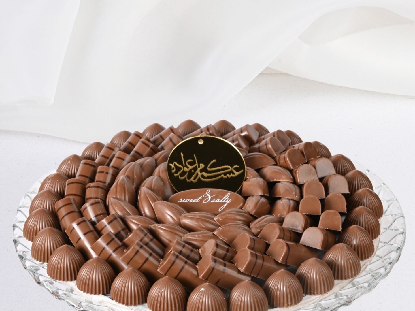 فازة شوكولاته زجاج وسط