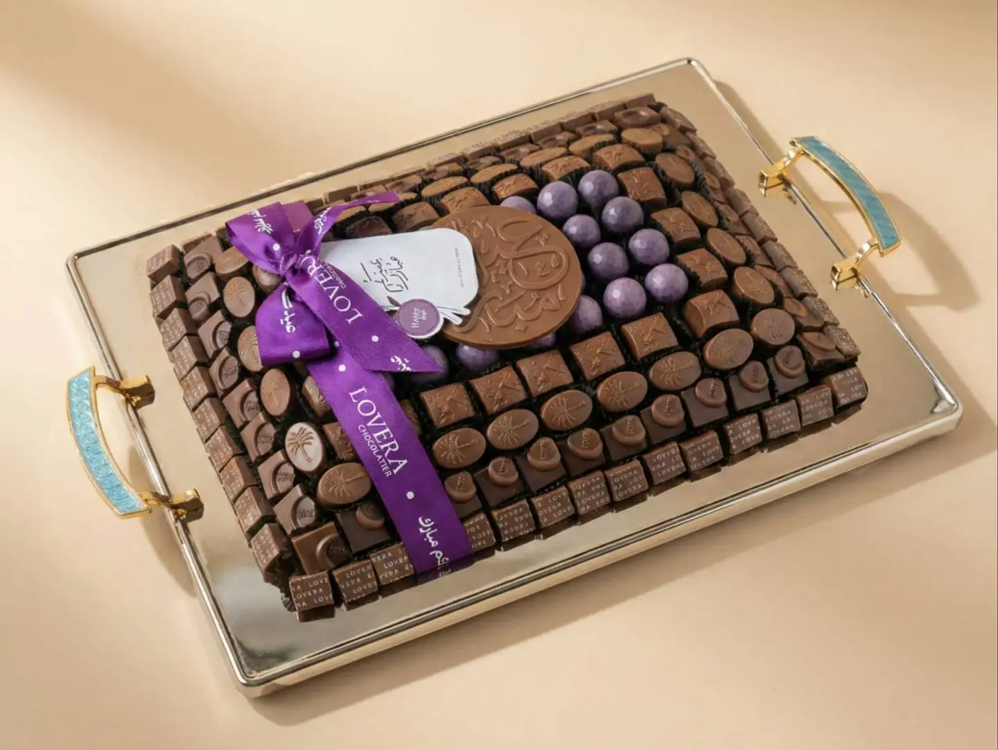 صينية شوكولاتة مكشوف مسكة تيفاني كبير