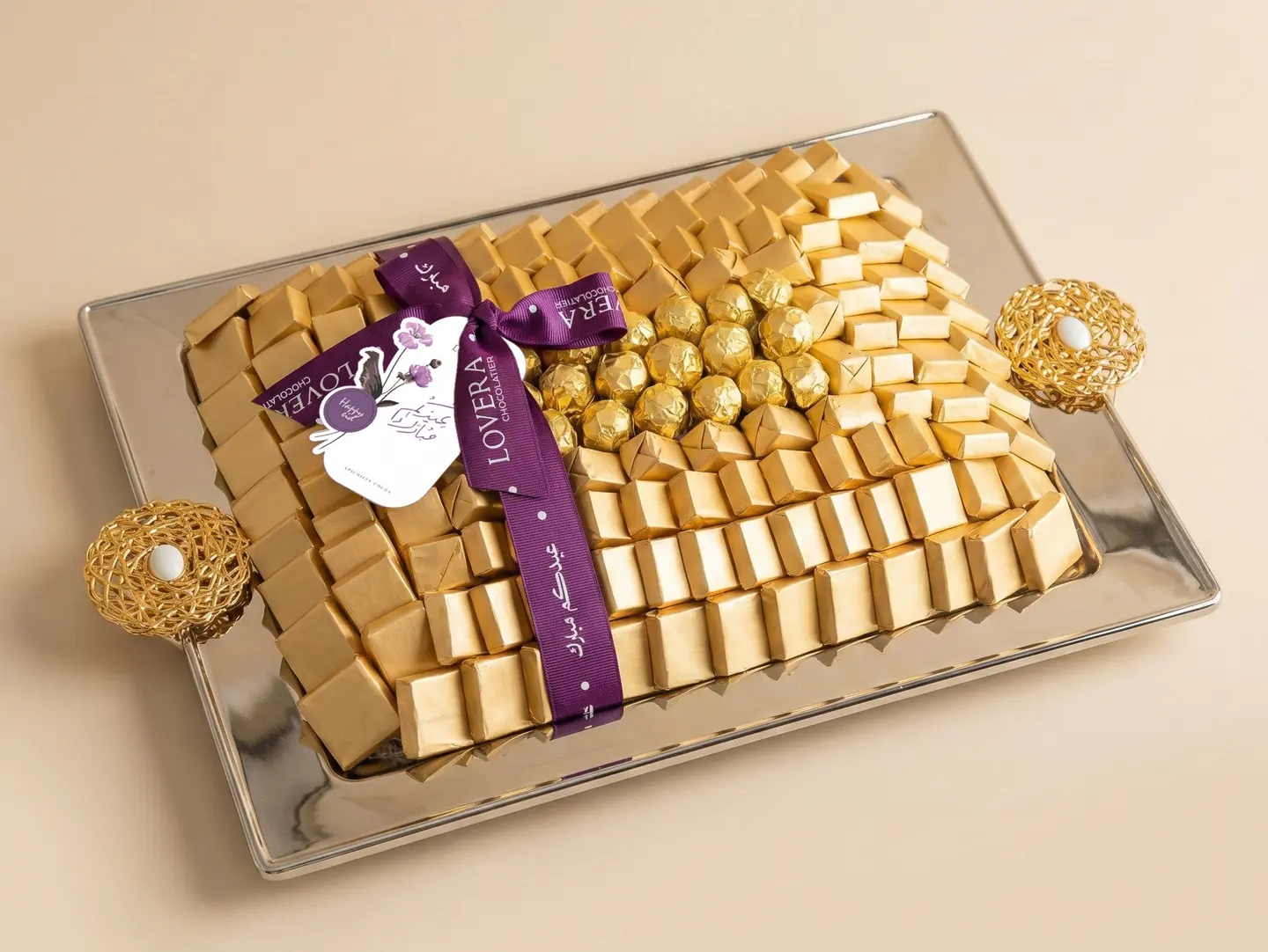 صينية مستطيل شوكولاتة مغلفة كبير