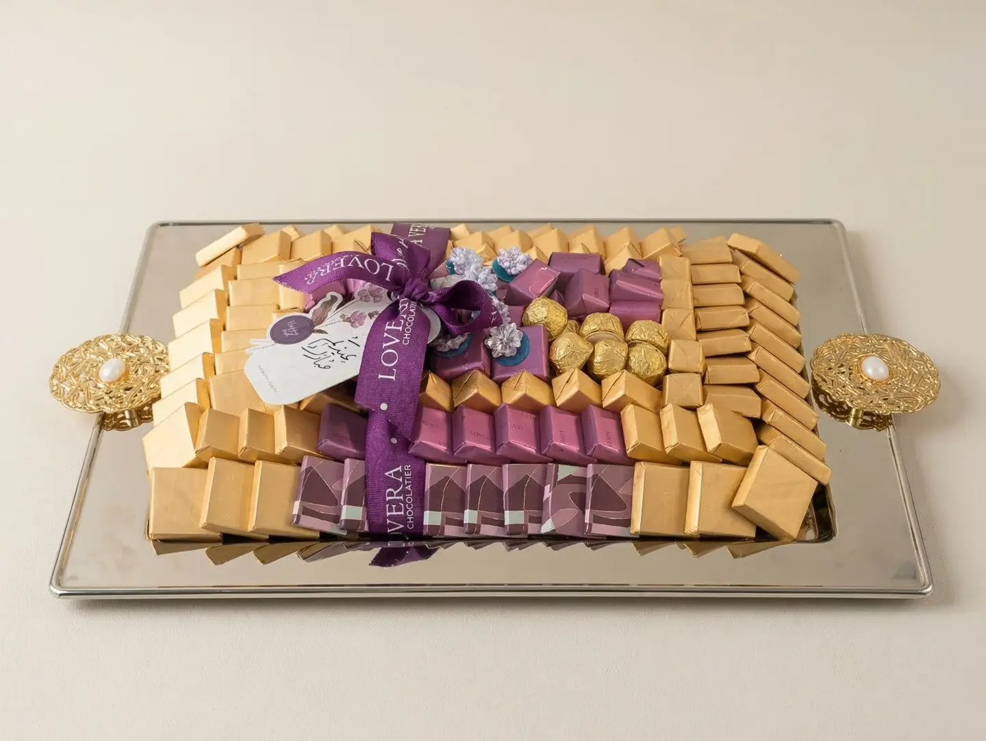 Large Purple Wrapped Rectangular Tray