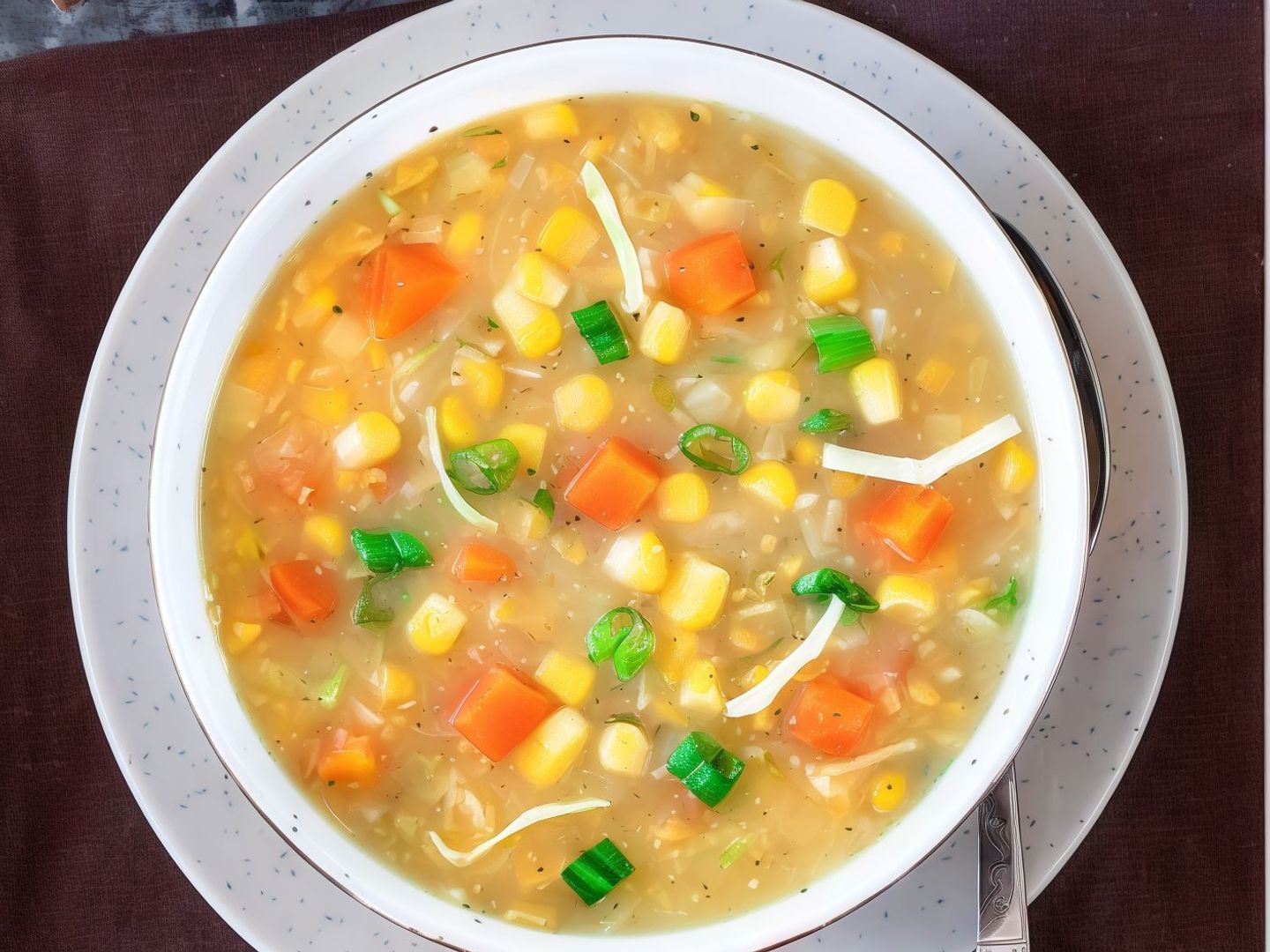 Sweet Corn Soup With Vegetables