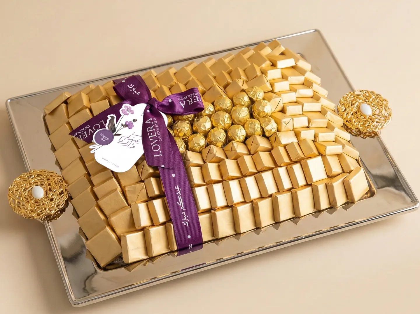 صينية مستطيل شوكولاتة مغلفة كبير