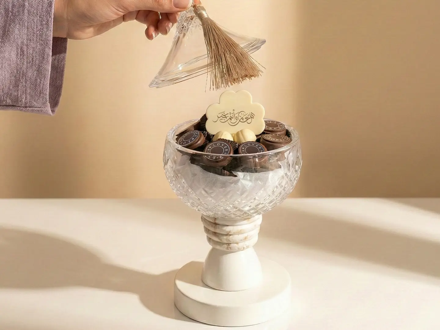 فازة كريستال ميني مع غطاء