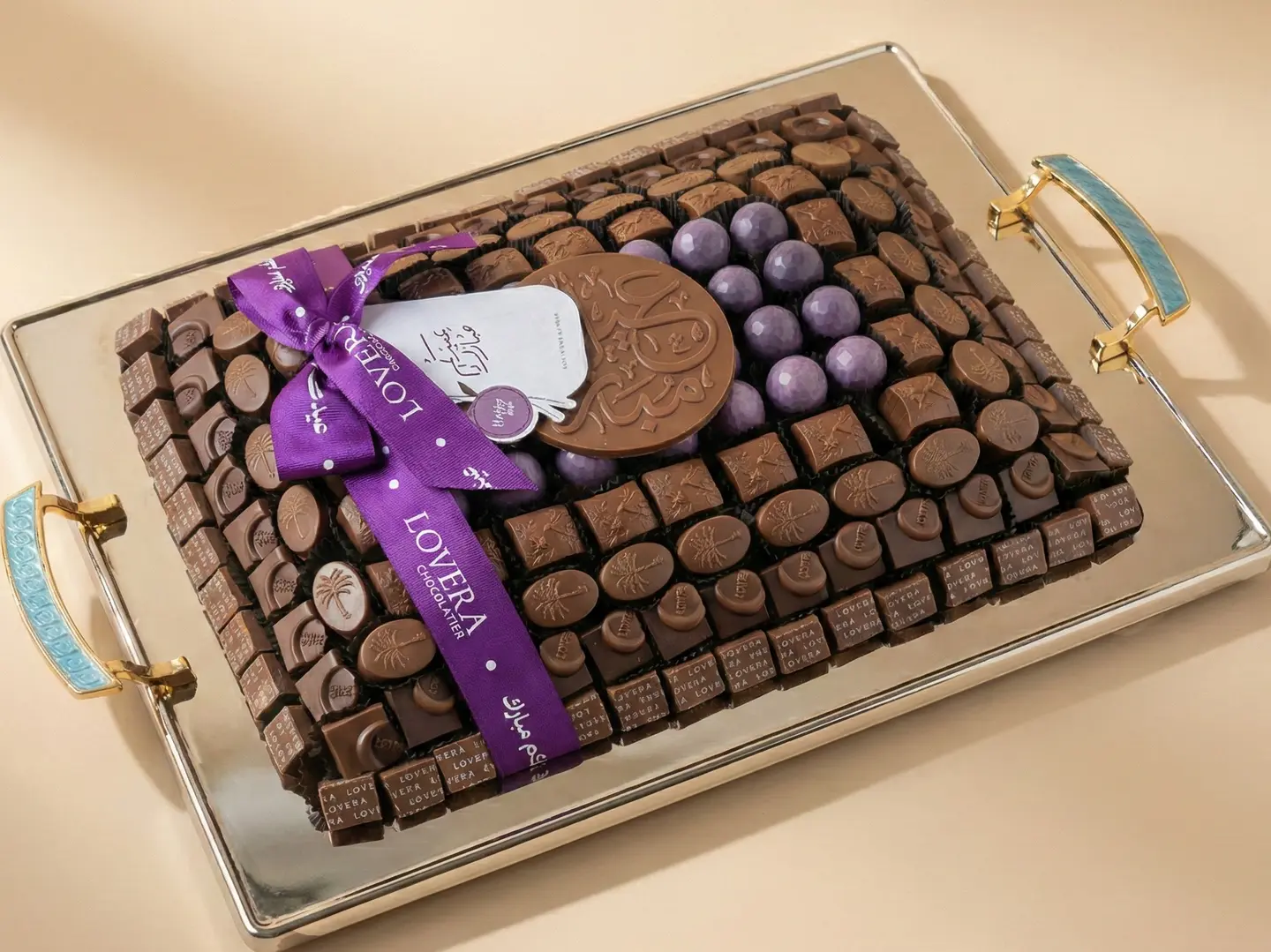 صينية شوكولاتة مكشوف مسكة تيفاني كبير