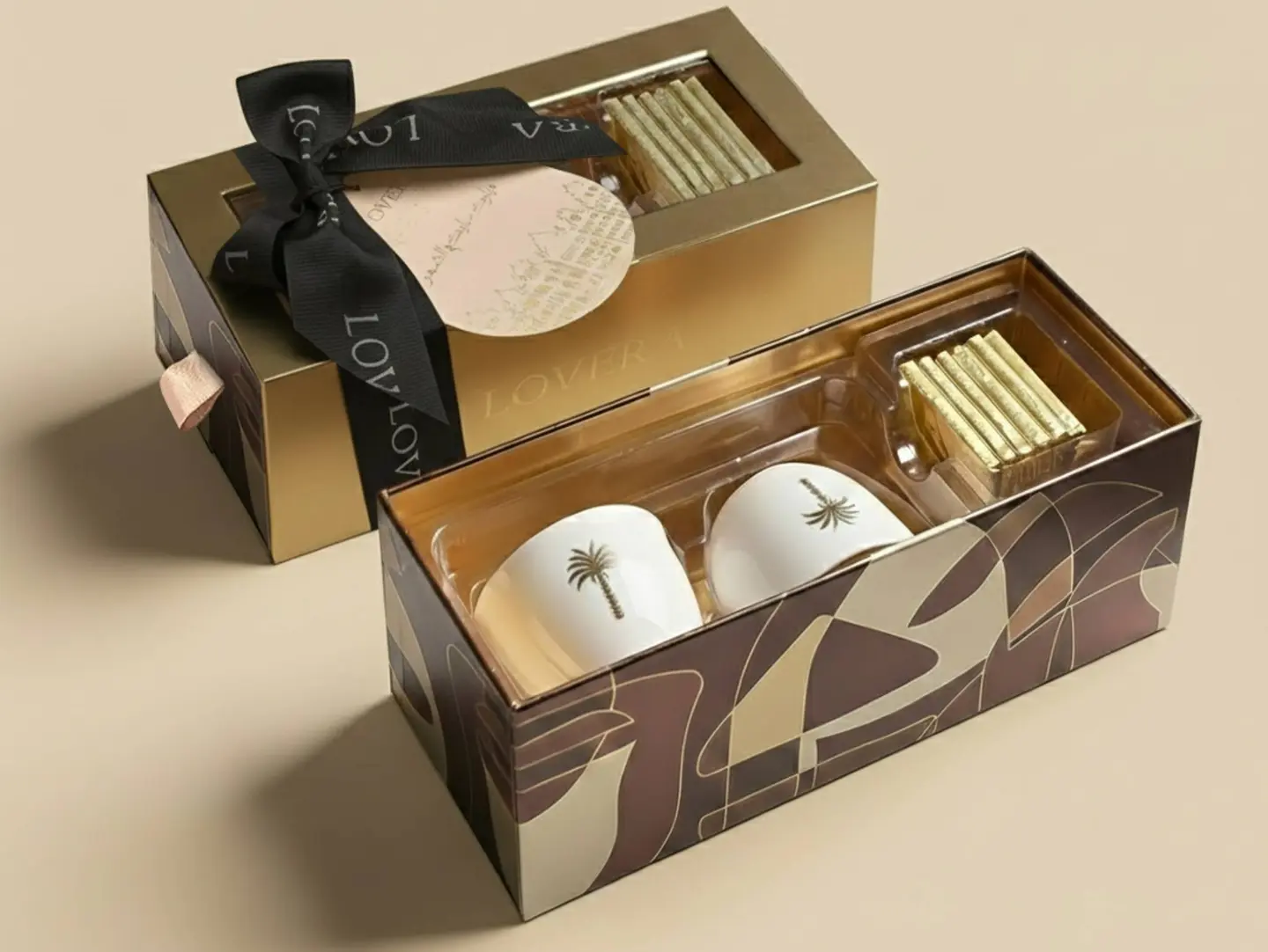 بوكس فنجال قهوة مع الشوكلاتة