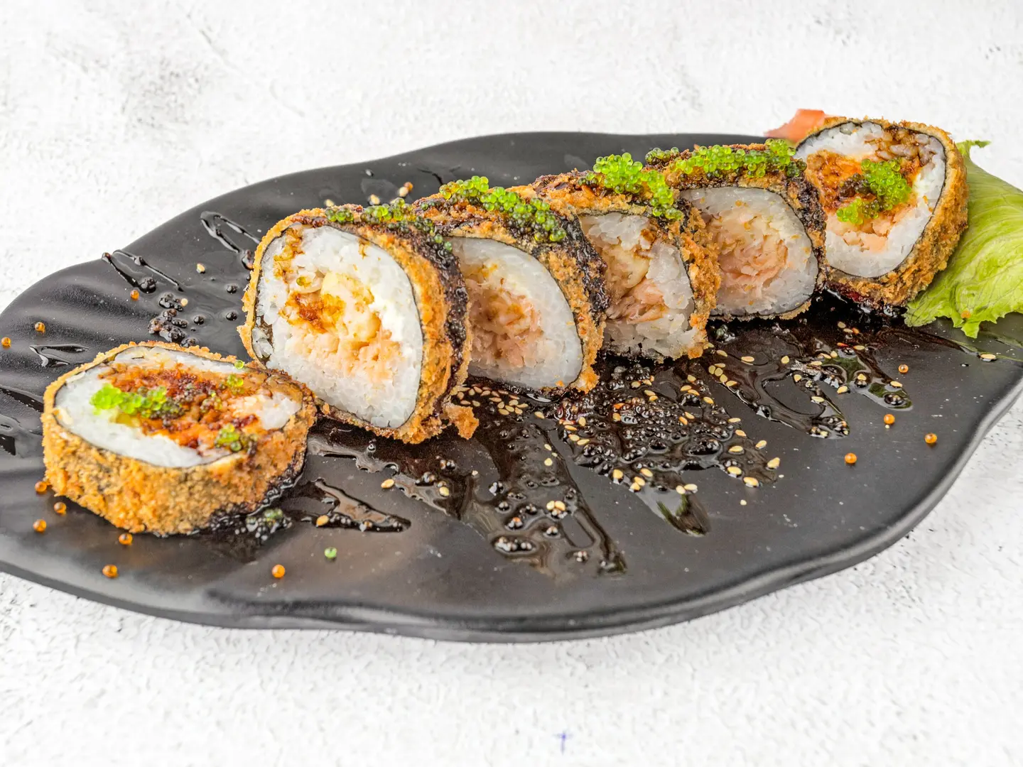 سلمون مقلي حار