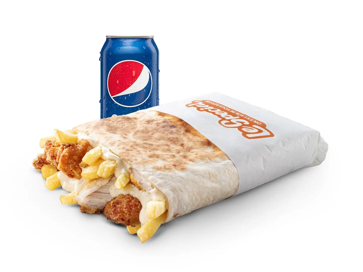 كرسبي تاكوس مع مشروب