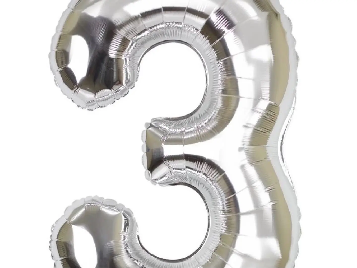 Silver Number Balloon 3