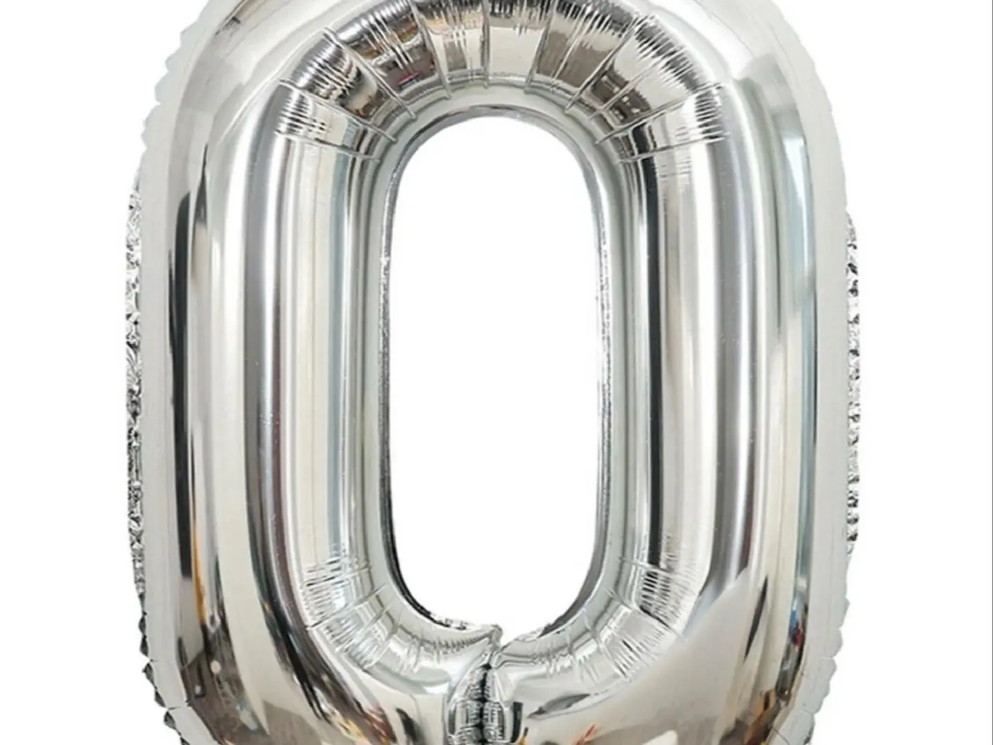 Silver Number Balloon 0