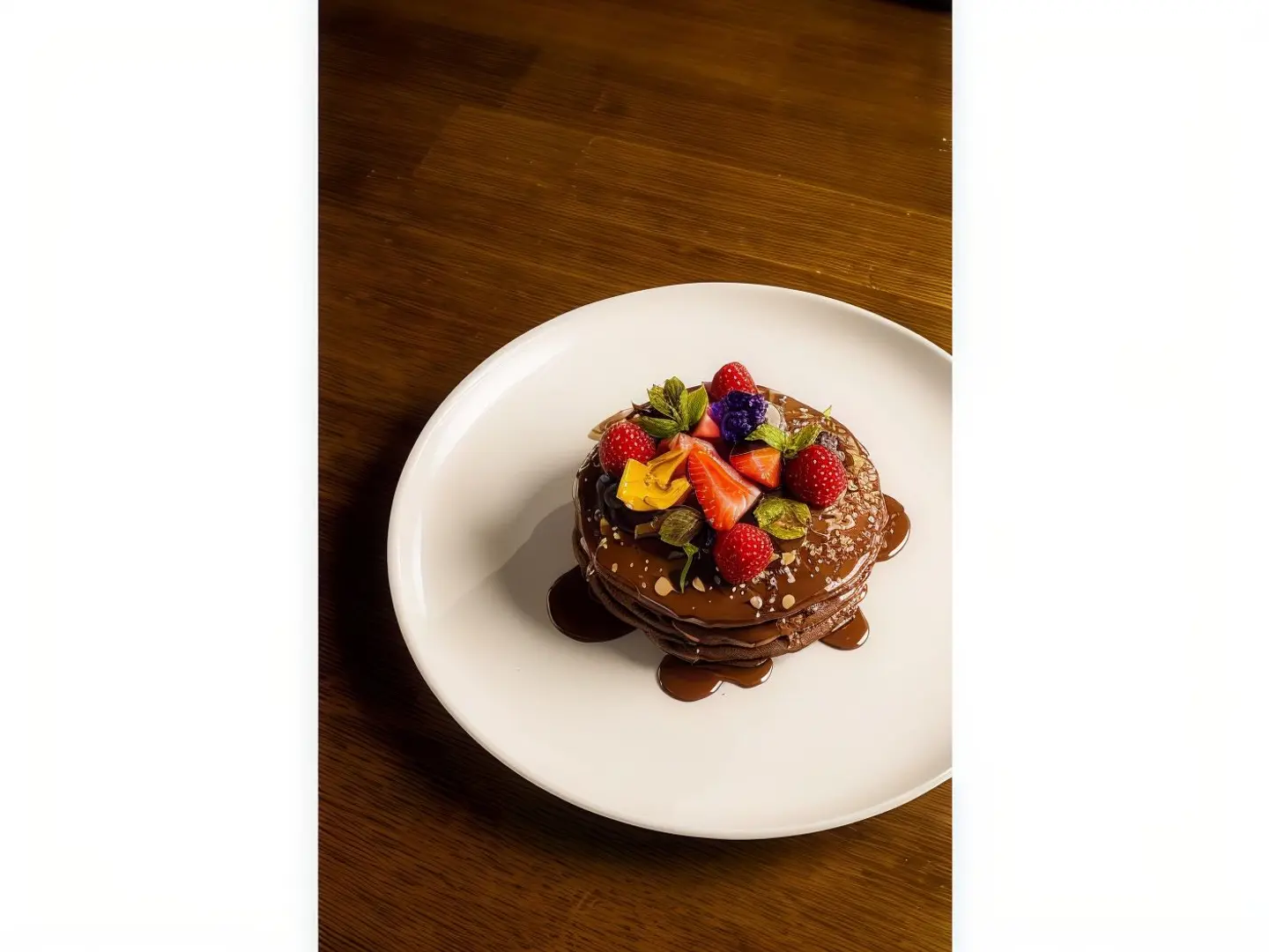 Chocolate Mix Berries Pancakes