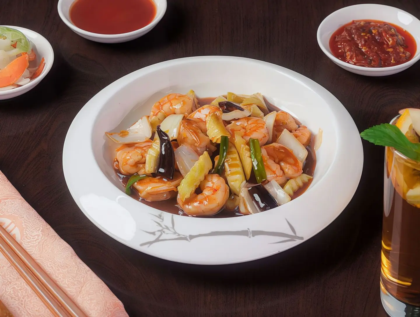 Shrimp With Dry Chili And Garlic