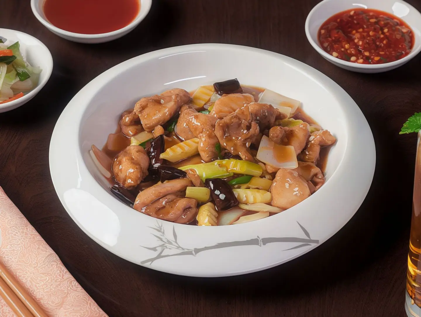 Chicken With Dry Chili And Garlic