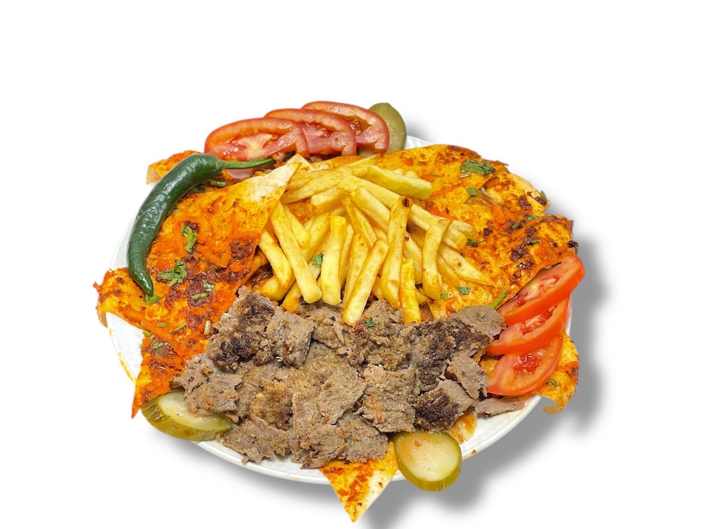 صحن عربي لحم مفروط