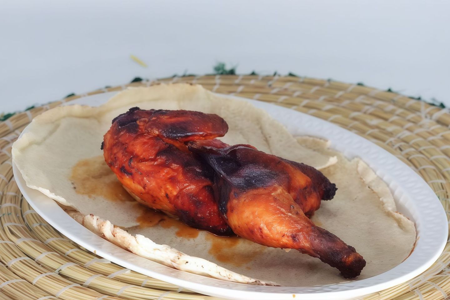 نص دجاج بالفرن سادة