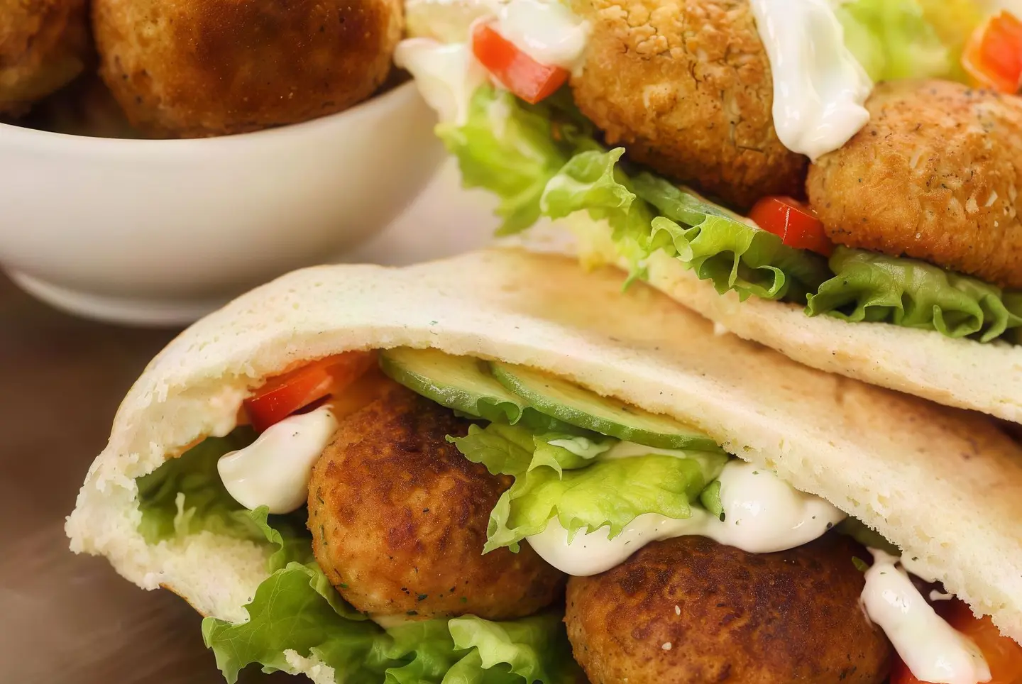 Falafel Sandwich With Eggs