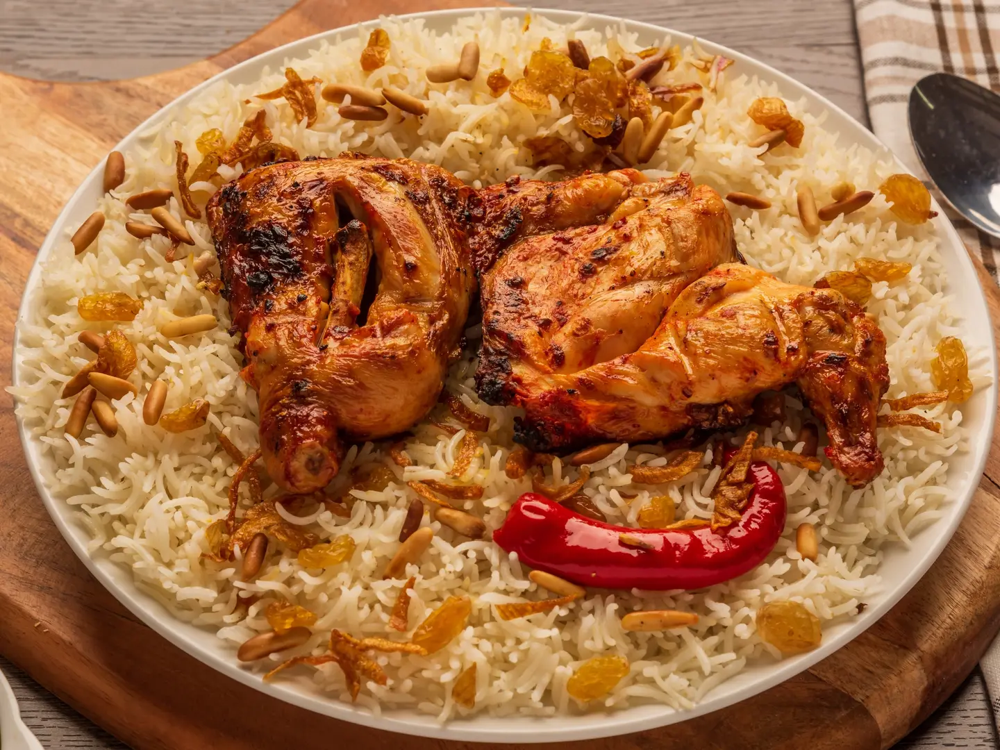 نص دجاج على الفحم