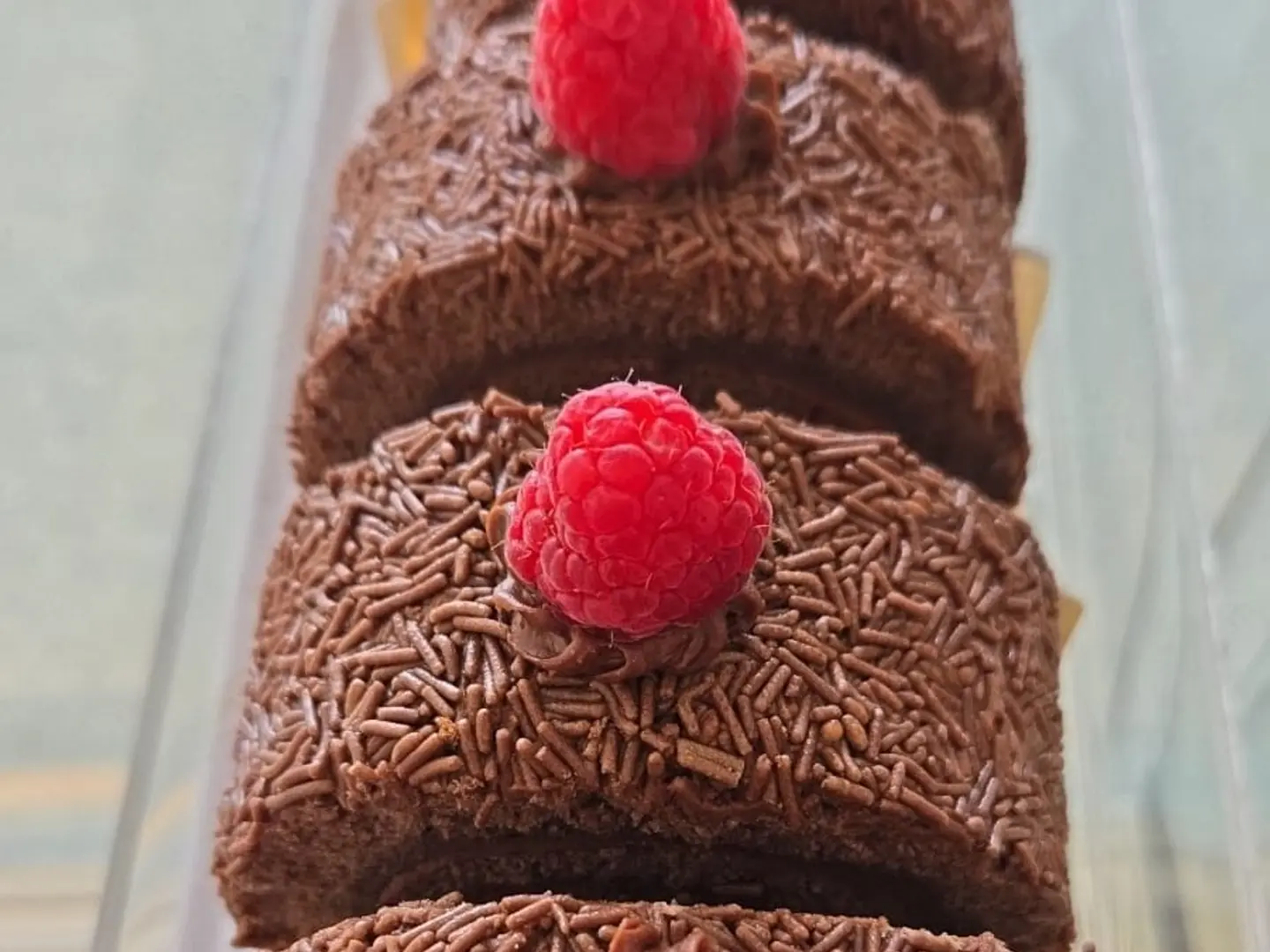 Chocolate Swiss Roll With Red Berries