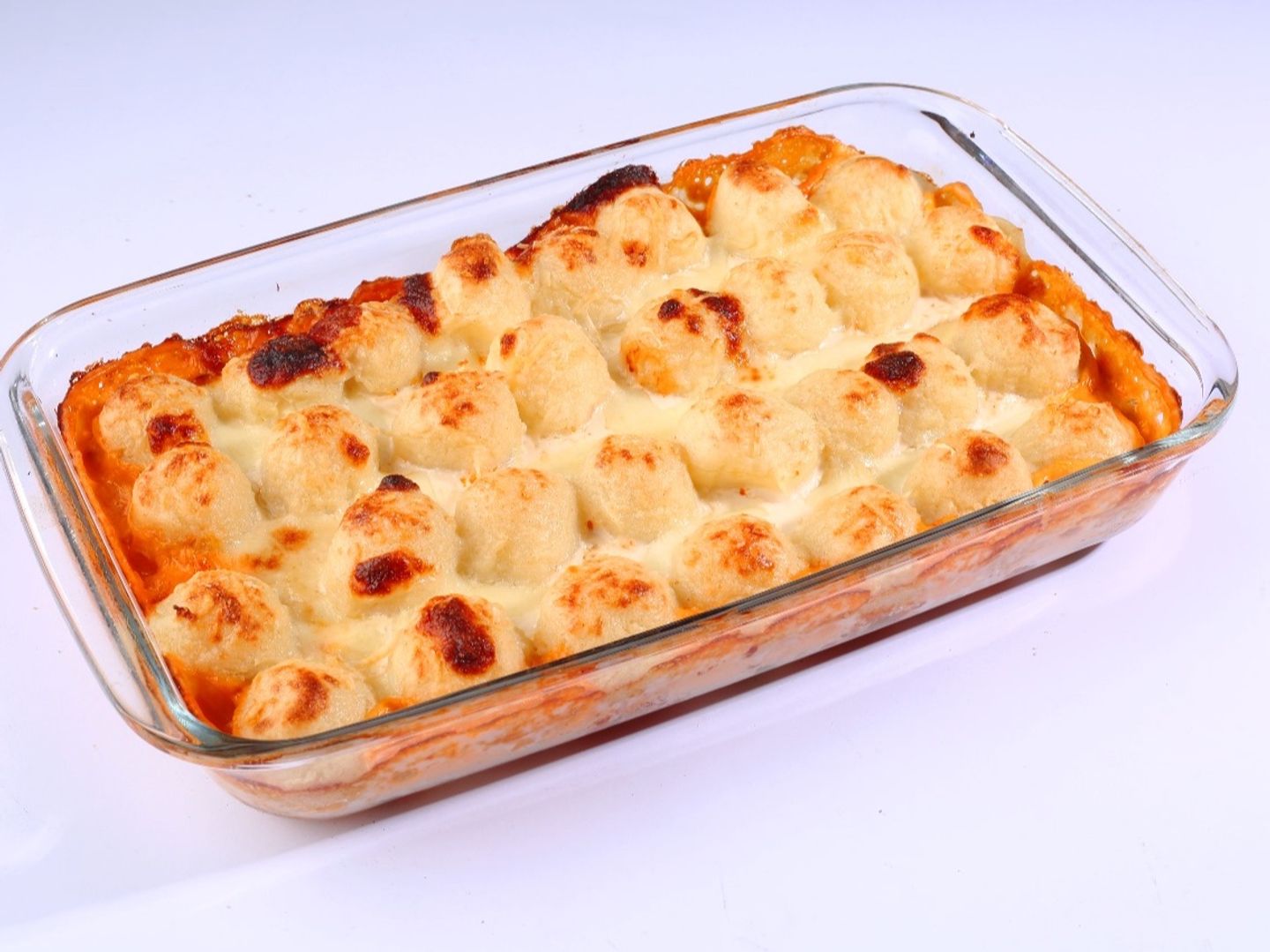 Pyrex Tray Potato Balls With Chicken Family Size