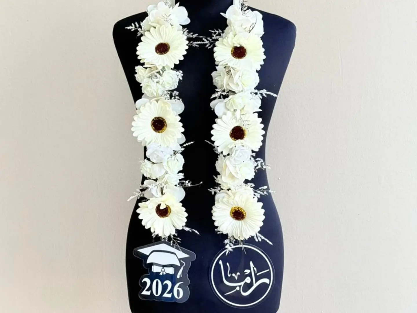 Classic White Graduation Leis