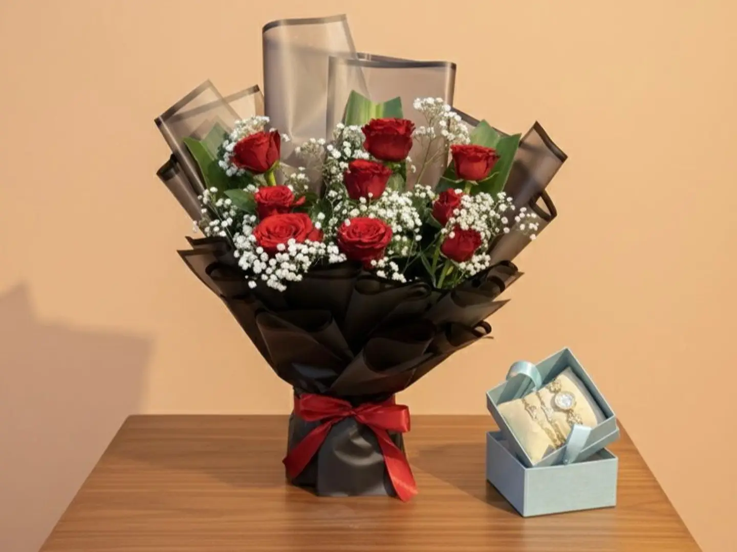 هدية رقيقة بوكيه واكسسوار