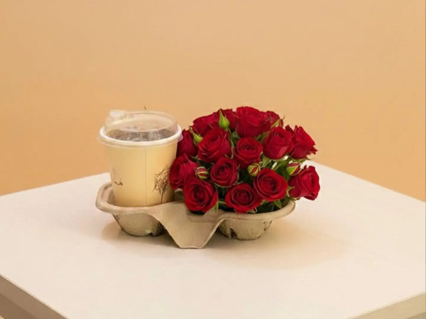 قهوة وورد احمر