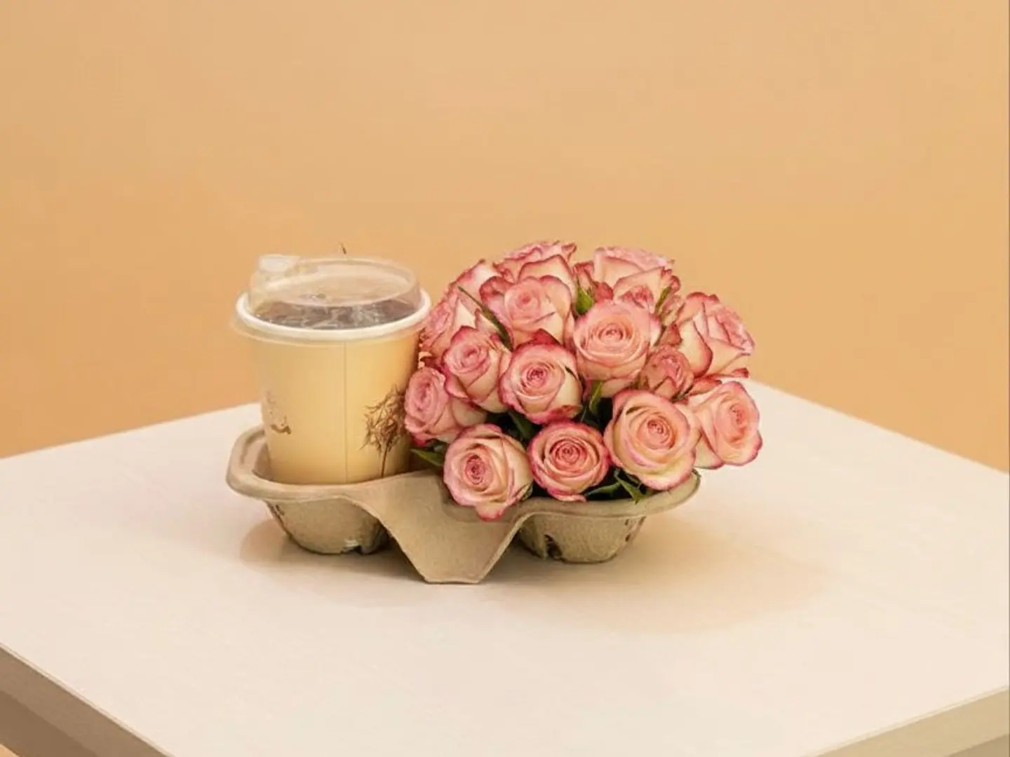 قهوة وورد وردي