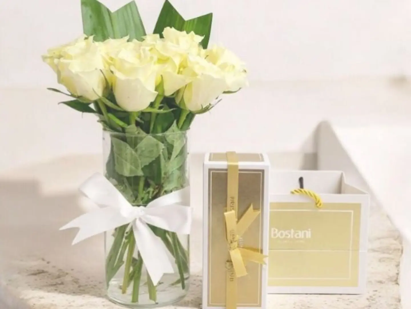 White Rose And Bustani Chocolate Vase