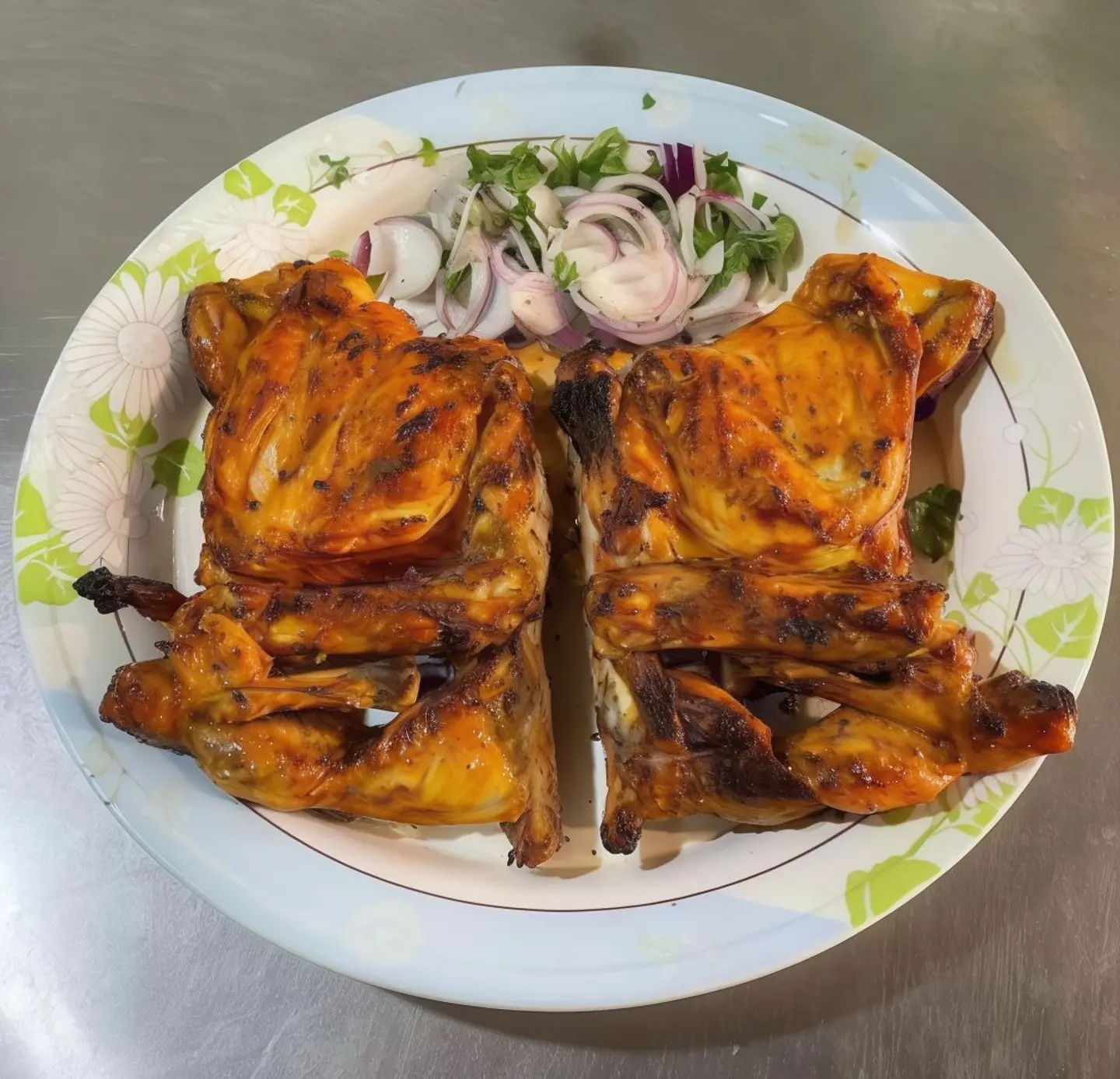 دجاج على الفحم سادة