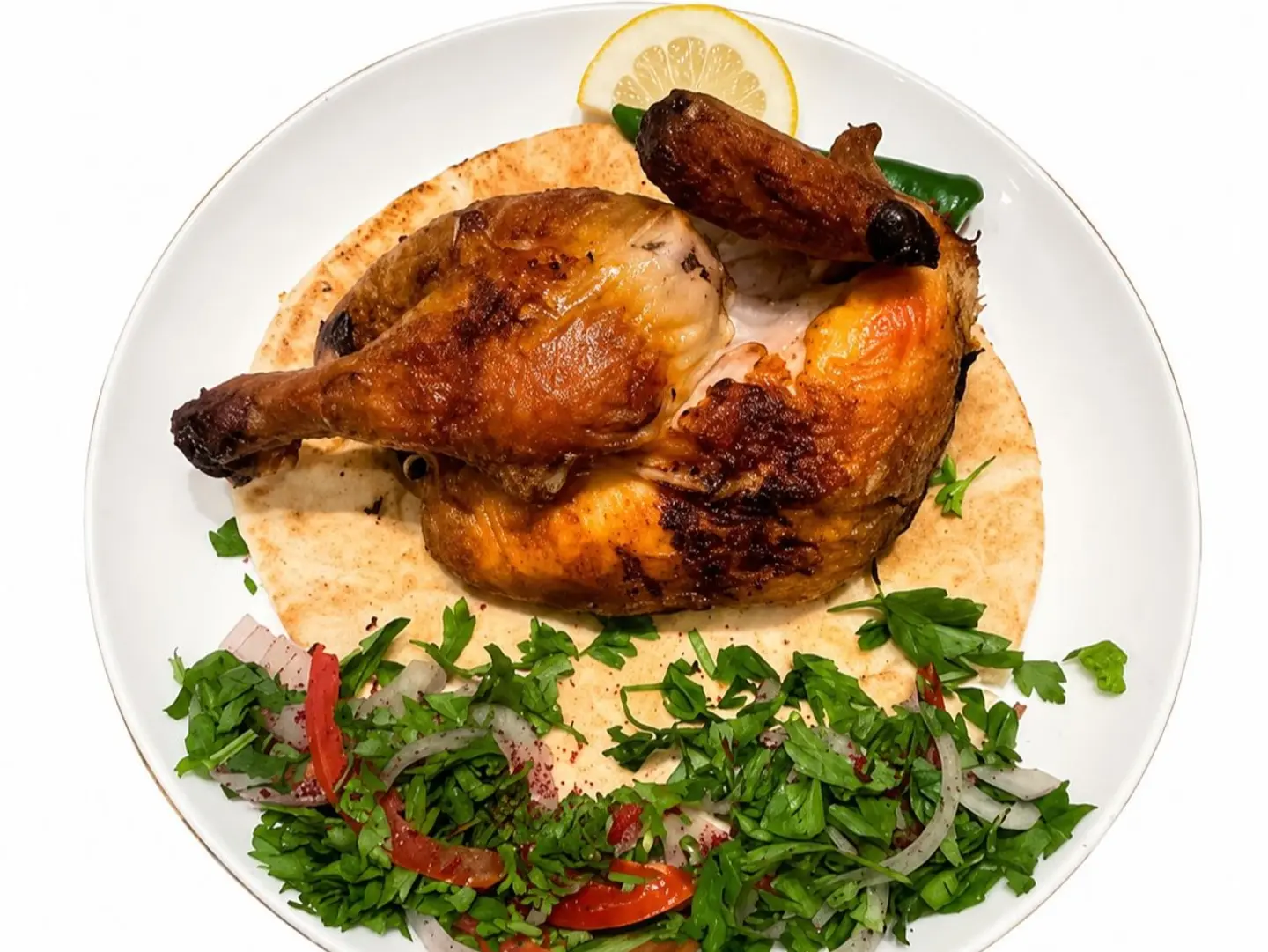 Half A Grilled Chicken Without Rice
