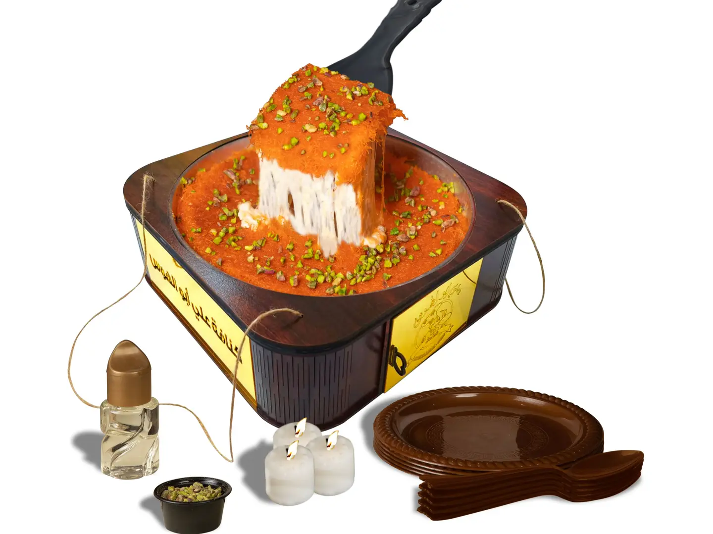 Rough Konafa With Cheese With Heater