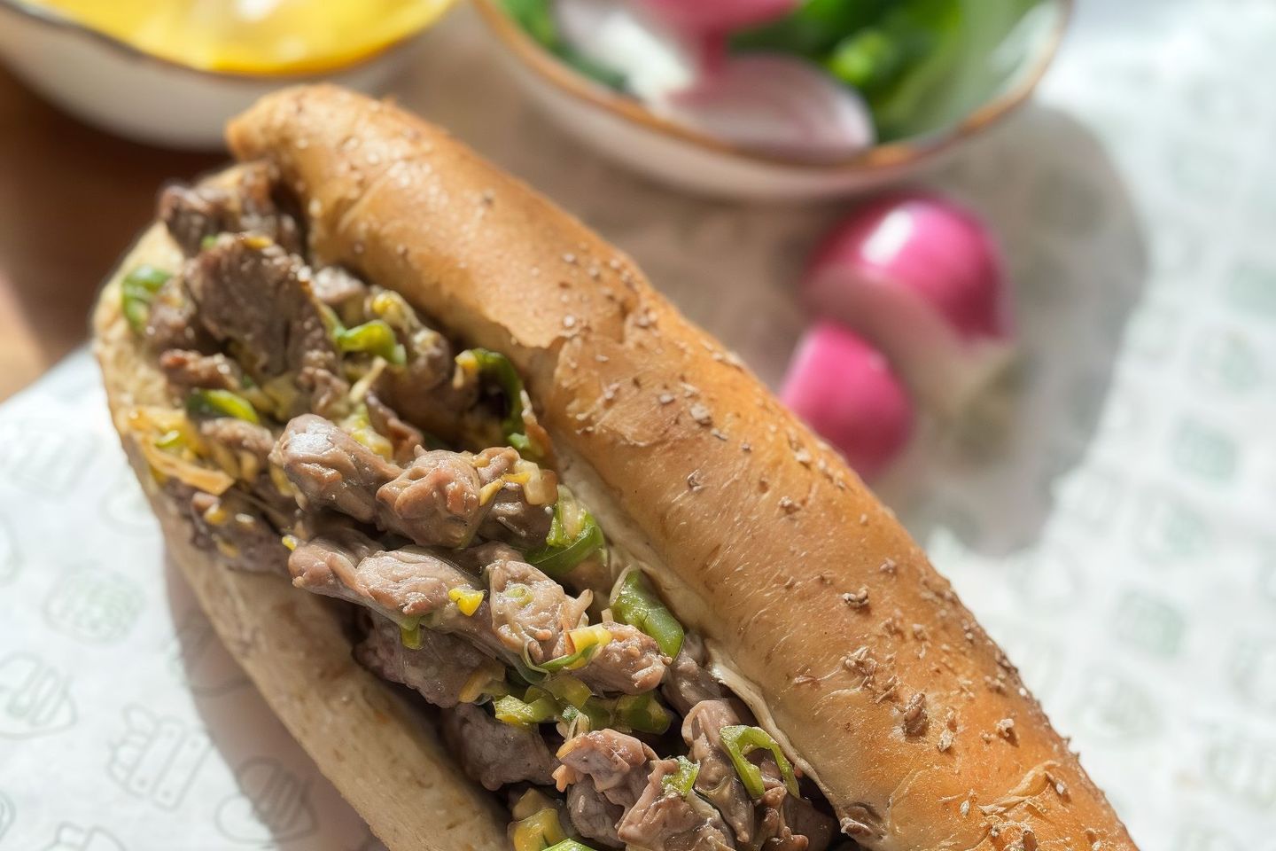 Philly Steak With Cheese Sandwich