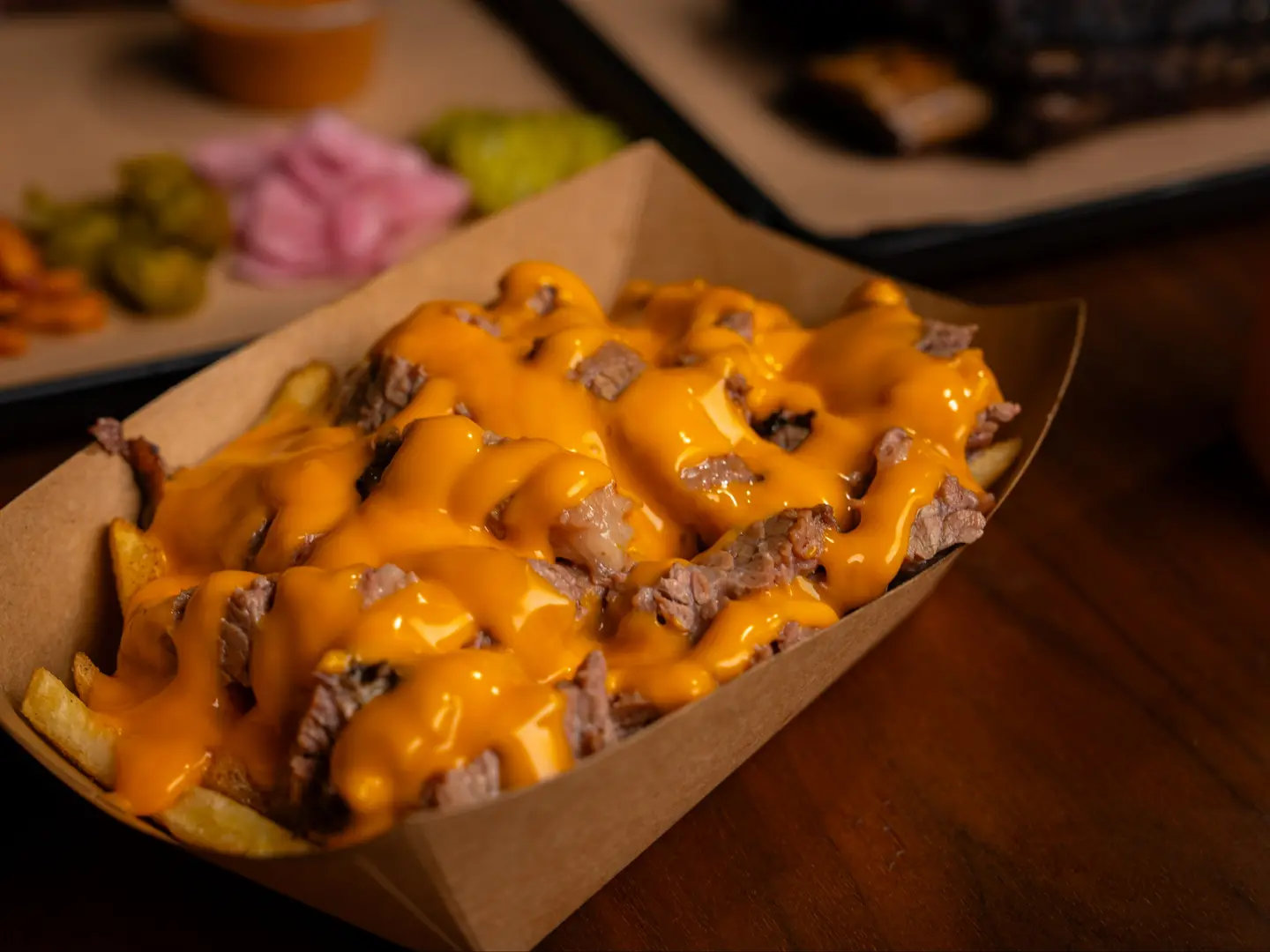 بطاطس بالجبنة ولحم بريسكت