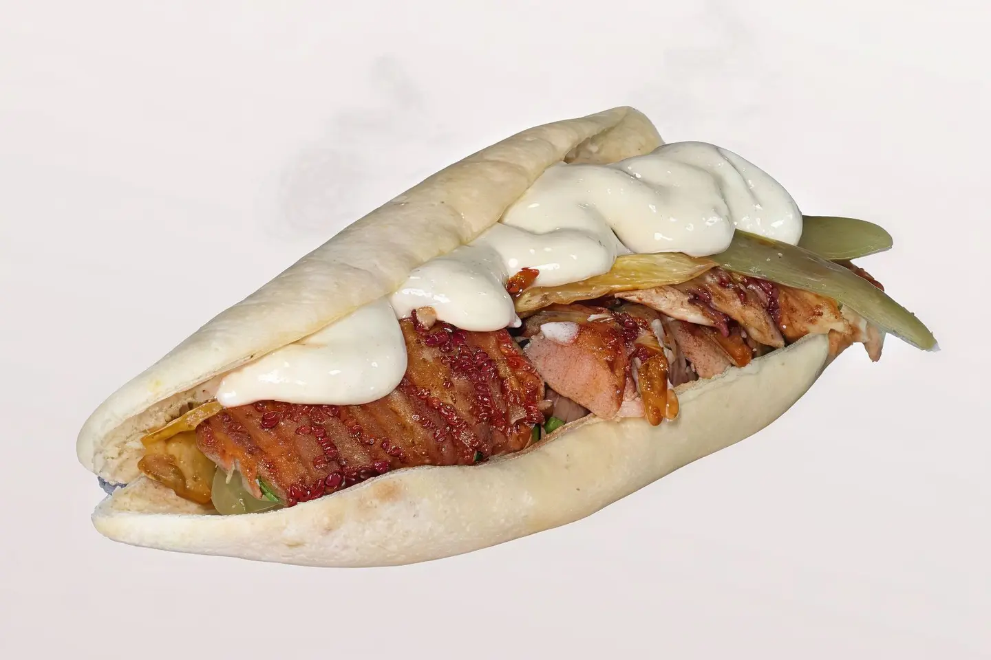 Shawarma Sandwich Iraqi Bread  Pomegranate Molasses