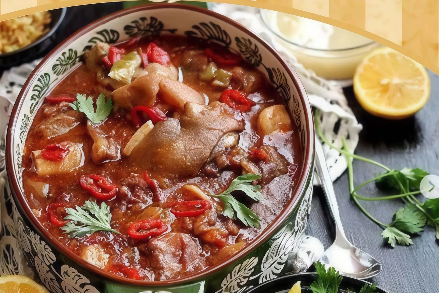 طاجن كوارع مع الفته