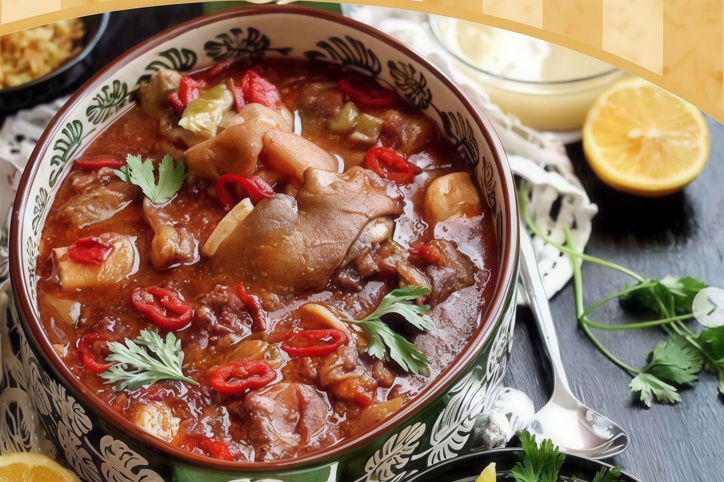 طاجن كوارع مع الفته