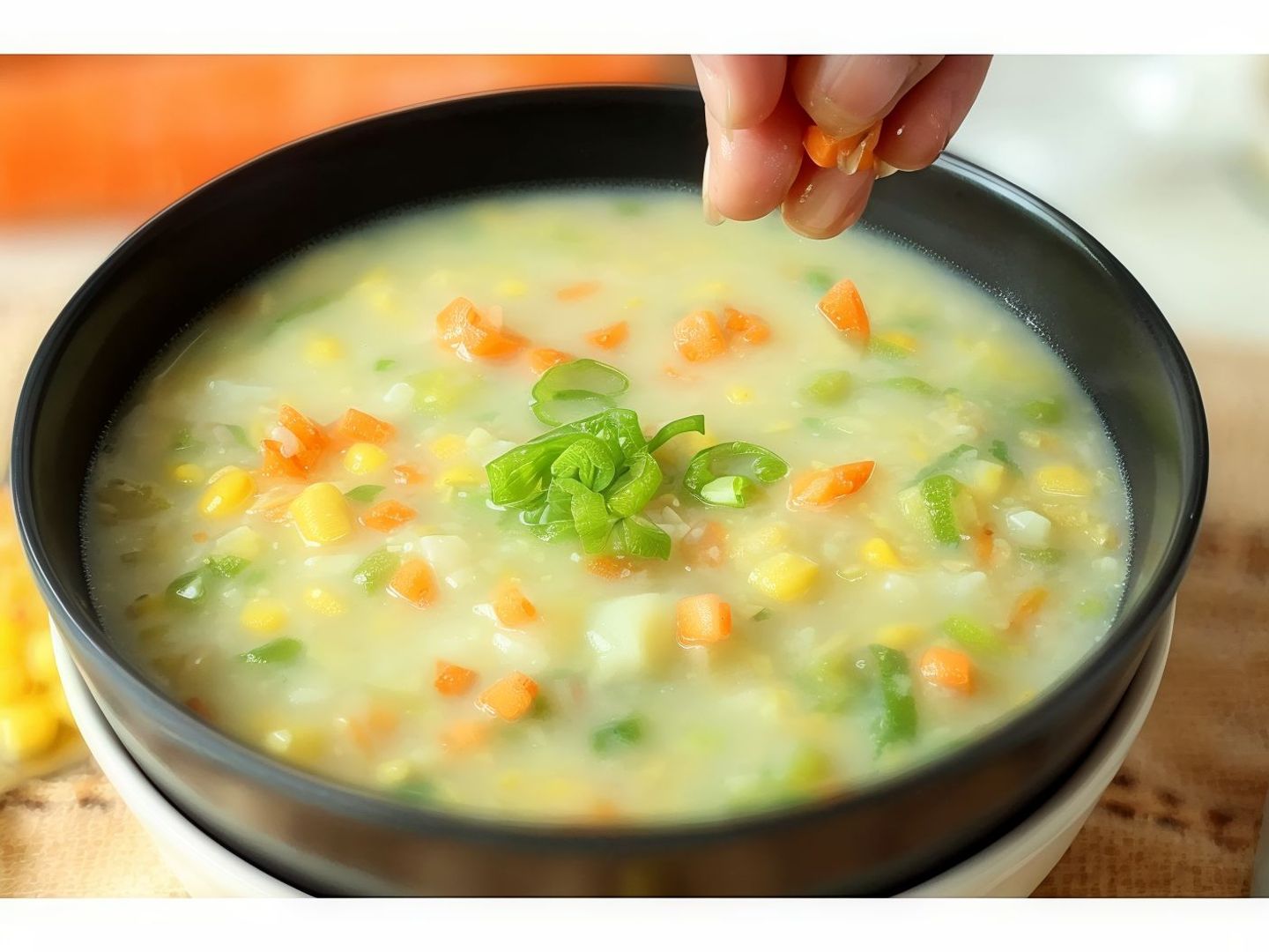 Sweet Corn Soup With Vegetables