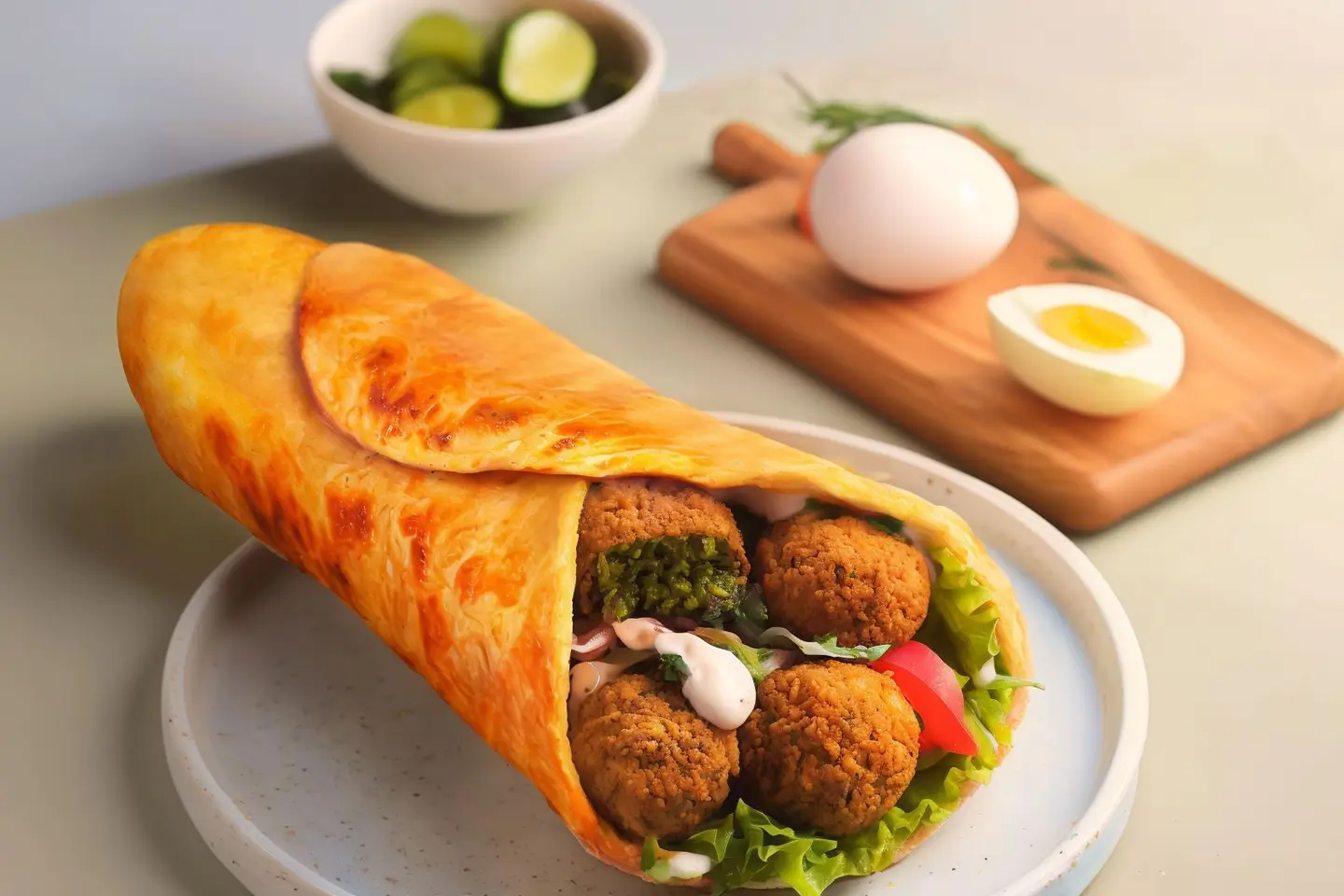 فطيرة فلافل بالبيض